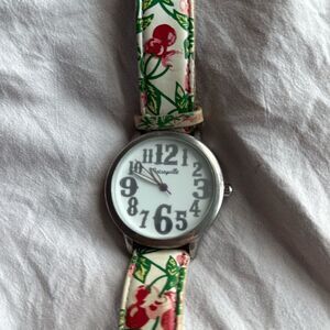 Betseyville Watch Cherry Band Betsey Johnson - needs battery